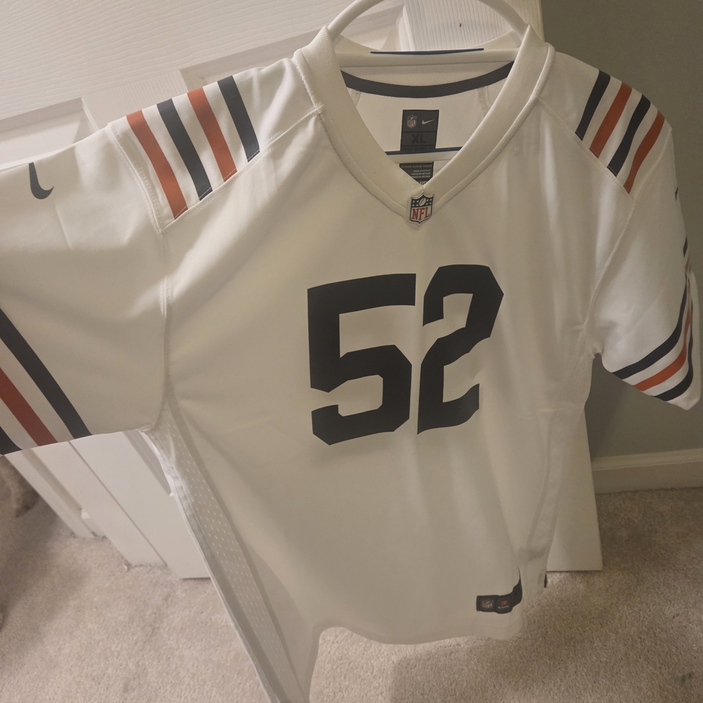 NFL Chicago Bears White Jersey with Navy And Orange Accents